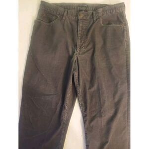 Lands End Corduroy Pants Mens 36 Gray Traditional Fit Comfort Waist Straight Leg